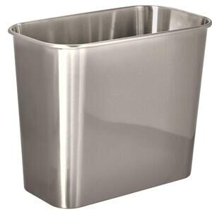 IDESIGN Mia Brushed: Stainless Steel Bathroom Trash Can, 3.3 Gallon Cap., 10"H